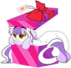 Size: 1982x1893 | Tagged: safe, artist:rickysocks, derpibooru import, oc, oc:jinx paradox, hybrid, pony, base used, box, female, interspecies offspring, offspring, parent:discord, parent:twilight sparkle, parents:discolight, pony in a box, simple background, solo, transparent background
