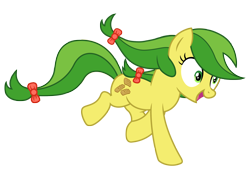 Size: 2408x1696 | Tagged: safe, alternate version, artist:third uncle, derpibooru import, edit, apple fritter, earth pony, pony, apple family member, bow, female, mare, pose, simple background, transparent background