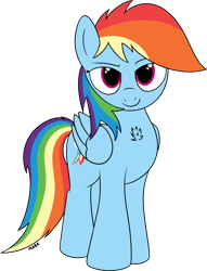 Size: 2761x3620 | Tagged: safe, artist:mark_ml, rainbow dash, pegasus, pony, chest fluff, cute, looking at you, simple background, smiling, smiling at you, smug, smugdash, transparent background