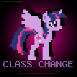 Size: 1299x1299 | Tagged: safe, artist:hinoraito, derpibooru import, twilight sparkle, twilight sparkle (alicorn), alicorn, pony, gradient background, pixel art, solo