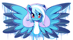 Size: 2200x1200 | Tagged: safe, artist:synisthetica, derpibooru import, oc, oc only, pegasus, coat markings, colored wings, colored wingtips, female, looking at you, mare, simple background, solo, spread wings, transparent background, wings