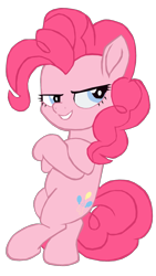 Size: 943x1673 | Tagged: safe, artist:benpictures1, pinkie pie, earth pony, pony, rainbow roadtrip, bipedal, bipedal leaning, cute, diapinkes, female, folded forelegs, inkscape, mare, ponk, simple background, smug, solo, transparent background, vector