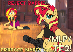 Size: 1200x857 | Tagged: safe, derpibooru import, sunset shimmer, equestria girls, /mlp/, /mlp/ tf2 general, reject humanity return to monke, self paradox, self ponidox, team fortress 2