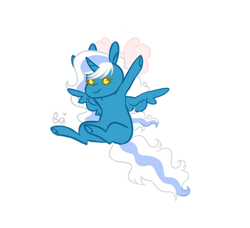 Size: 439x400 | Tagged: safe, artist:snansswap, derpibooru import, oc, oc:fleurbelle, alicorn, alicorn oc, bow, chibi, cute, female, hair bow, horn, jumping, mare, simple background, transparent background, wings