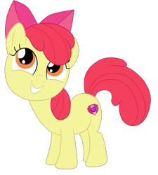 Size: 1900x2115 | Tagged: safe, artist:gmaplay, derpibooru import, apple bloom, earth pony, pony, adorabloom, apple bloom's bow, ass up, bow, cute, female, filly, foal, full body, grin, hair bow, high res, hooves, simple background, smiling, solo, standing, tail, transparent background
