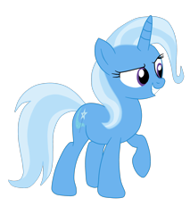 Size: 1900x2230 | Tagged: safe, artist:gmaplay, derpibooru import, trixie, pony, unicorn, female, full body, grin, high res, hooves, horn, mare, raised hoof, raised leg, simple background, smiling, solo, standing, tail, transparent background