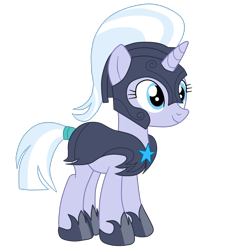 Size: 1900x2070 | Tagged: safe, artist:gmaplay, derpibooru import, silver sable, pony, unicorn, female, full body, guardsmare, hoof shoes, horn, mare, royal guard, simple background, smiling, solo, standing, transparent background