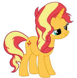 Size: 1557x1579 | Tagged: safe, artist:gmaplay, derpibooru import, sunset shimmer, pony, unicorn, bedroom eyes, female, mare, seductive pose, simple background, smiling, solo, transparent background, vector