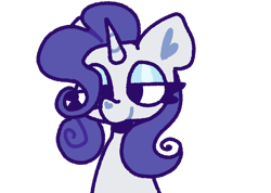 Size: 2531x1802 | Tagged: safe, artist:toaestt, derpibooru import, rarity, pony, unicorn, base used, cross-eyed, eyelashes, eyeshadow, lidded eyes, makeup, simple background, smiling, solo, transparent background