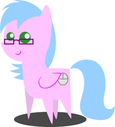 Size: 546x600 | Tagged: safe, artist:sarahstudios11, derpibooru import, oc, oc only, oc:artie brush, pegasus, pony, chibi, cute, female, glasses, mare, pointy ponies, simple background, smiling, solo, transparent background, vector