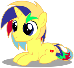 Size: 3550x3260 | Tagged: safe, artist:strategypony, derpibooru import, oc, oc only, oc:sour patch, pony, unicorn, colt, foal, horn, male, multicolored hair, simple background, sitting, transparent background, unicorn oc, youtube