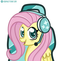 Size: 915x873 | Tagged: safe, artist:redpalette, derpibooru import, fluttershy, pegasus, pony, cute, gamer, gamershy, gaming chair, gaming headset, headphones, headset, microphone, simple background, smiling, solo, white background