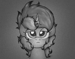 Size: 1752x1387 | Tagged: safe, artist:background basset, derpibooru import, lyra heartstrings, pony, unicorn, bust, depression, grayscale, monochrome, solo