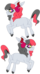 Size: 804x1489 | Tagged: safe, artist:moonert, derpibooru import, oc, oc only, pony, colored hooves, devil horns, duo, female, horns, mare, simple background, transparent background