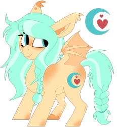 Size: 1452x1574 | Tagged: safe, artist:moonert, derpibooru import, oc, oc only, bat pony, pony, bat pony oc, bat wings, braid, braided tail, female, mare, simple background, tail, transparent background, wings