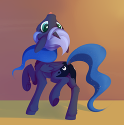 Size: 1024x1034 | Tagged: safe, artist:dusthiel, derpibooru import, princess luna, alicorn, pony, :p, bipedal, butt, dock, frog (hoof), looking at you, looking back, looking back at you, moonbutt, plot, solo, tail, tongue, tongue out, underhoof