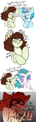 Size: 1200x4059 | Tagged: safe, artist:crookedbeetles, derpibooru import, princess celestia, oc, alicorn, earth pony, pony, unicorn, comic, hand, hoofbump, hooves debate, pain, smiling, suddenly hands, wat, wide eyes