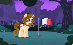 Size: 1280x801 | Tagged: safe, artist:diamant-as, derpibooru import, oc, pony, flag, france, nation ponies, ponified, solo