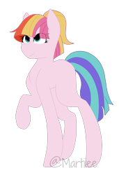 Size: 1483x2167 | Tagged: safe, artist:martiiee, derpibooru import, toola roola, earth pony, pony, female, looking up, mare, raised hoof, raised leg, simple background, smiling, transparent background