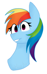 Size: 317x500 | Tagged: safe, artist:martiiee, derpibooru import, rainbow dash, pegasus, pony, female, looking at you, mare, simple background, smiling, transparent background