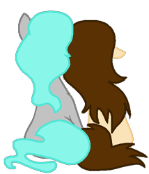 Size: 400x468 | Tagged: safe, artist:vivieart, derpibooru import, oc, oc only, oc:martee, oc:viv, pony, unicorn, ears, female, floppy ears, mare, rear view, simple background, sitting, transparent background