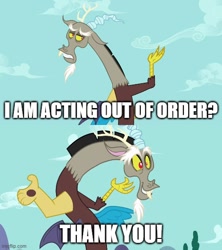 Size: 500x562 | Tagged: safe, derpibooru import, edit, edited screencap, screencap, discord, draconequus, keep calm and flutter on, caption, comic, image macro, male, screencap comic, text