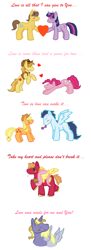 Size: 576x1584 | Tagged: safe, artist:moonstruck-badger, derpibooru import, applejack, big macintosh, braeburn, caramel, derpy hooves, fluttershy, pinkie pie, ponet, soarin', twilight sparkle, earth pony, pegasus, pony, unicorn, braepie, caralight, engagement ring, female, fluttermac, fluttershy riding big macintosh, heart, male, mare, marriage proposal, neck nuzzle, ponetderp, ponies riding ponies, riding, shipping, simple background, soarinjack, stallion, straight, straw in mouth, white background