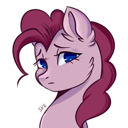 Size: 2000x2000 | Tagged: safe, artist:ske, derpibooru import, pinkie pie, earth pony, pony, bust, portrait, simple background, sketch, solo, transparent background