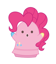 Size: 1280x1447 | Tagged: safe, artist:darbypop1, derpibooru import, pinkie pie, animal crossing, gyroid, simple background, solo, species swap, transparent background