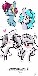 Size: 2000x4000 | Tagged: safe, artist:sirena-flitter, derpibooru import, oc, oc only, oc:artie brush, oc:perry notes, oc:star, oc:viv, pegasus, pony, unicorn, blushing, female, heart, horn, mare, simple background, smiling, white background, wings