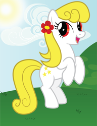 Size: 2307x3000 | Tagged: safe, artist:mast88, artist:tolerance, derpibooru import, oc, oc:yellowstar, earth pony, pony, flower, solo