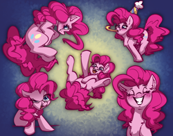 Size: 3182x2500 | Tagged: safe, artist:arume_lux, artist:witchtaunter, derpibooru import, pinkie pie, earth pony, pony, collaboration, cute, diapinkes, hat, multeity, party hat, smiling, too much pink energy is dangerous