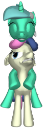 Size: 660x1973 | Tagged: safe, derpibooru import, bon bon, lyra heartstrings, sweetie drops, earth pony, pony, unicorn, 3d, amused, angry, bon bon is not amused, cute, duo, duo female, ears, eyes closed, female, floppy ears, grin, gritted teeth, happy, lesbian, looking up, lyra is amused, lyra riding bon bon, lyrabetes, lyrabon, ponies riding ponies, ride, riding, shipping, simple background, smiling, teeth, transparent background, unamused