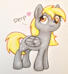 Size: 1700x1863 | Tagged: safe, artist:nocturneglow, derpibooru import, derpy hooves, pegasus, pony, blurry, solo, traditional art