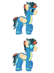 Size: 3072x4096 | Tagged: safe, derpibooru import, oc, oc only, oc:turbo swifter, pegasus, clothes, goggles, side view, simple background, solo, transparent background, uniform, wonderbolts uniform