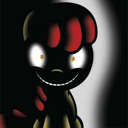 Size: 768x768 | Tagged: safe, artist:tolerance, derpibooru import, apple bloom, pony, creepy bloom, creepypasta, female, filly, foal, solo