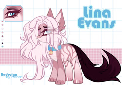 Size: 1280x890 | Tagged: safe, artist:henorinya, derpibooru import, oc, oc only, cat, cat pony, original species, pony, collar, ear fluff, ears, eye clipping through hair, female, hoof polish, one eye closed, reference sheet, wink