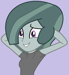 Size: 730x790 | Tagged: safe, artist:grapefruitbases, artist:jadeharmony, derpibooru import, marble pie, equestria girls, base used, clothes, cute, equestria girls-ified, female, gray background, grin, marblebetes, shirt, simple background, smiling, solo, t-shirt