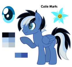 Size: 2600x2400 | Tagged: safe, artist:ponkus, oc, oc only, pegasus, pony, ponybooru collab 2022, cutie mark, male, pegasus oc, profile, reference sheet, side view, simple background, smiling, solo, stallion, transparent background, unnamed character, unnamed oc, waving
