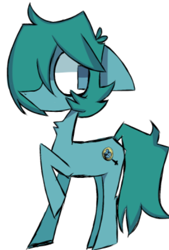 Size: 400x591 | Tagged: safe, artist:alandisc, derpibooru import, oc, oc only, oc:max crow, earth pony, pony, chest fluff, ears, earth pony oc, floppy ears, hair over one eye, male, no mouth, no pupils, raised hoof, raised leg, simple background, solo, white background