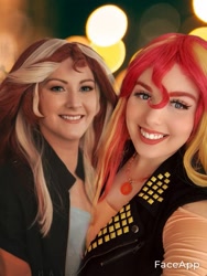 Size: 751x1000 | Tagged: safe, artist:aster-hime, artist:maddymoiselle, derpibooru import, sunset shimmer, human, better together, equestria girls, clothes, cosplay, costume, everfree northwest 2019, grin, irl, irl human, photo, smiling