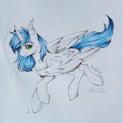 Size: 3000x3000 | Tagged: safe, artist:lunciakkk, artist:themstap, derpibooru import, oc, oc only, alicorn, collaboration, solo, traditional art