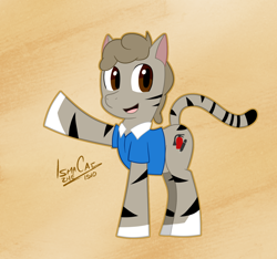 Size: 1350x1263 | Tagged: safe, artist:ismazhecat, derpibooru import, oc, oc only, earth pony, cat tail, clothes, looking at you, pointing, ponysona, raised hoof, raised leg, shirt, smiling, smiling at you, tail