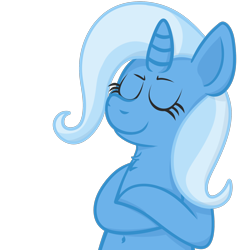 Size: 1932x1948 | Tagged: safe, artist:xppp1n, trixie, unicorn, crossed hooves, eyes closed, solo