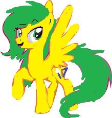 Size: 219x230 | Tagged: safe, artist:lunablu3berry, derpibooru import, oc, oc only, oc:jade, pegasus, pony, 1000 hours in ms paint, female, mare, older, raised hoof, raised leg, simple background, smiling, solo, spread wings, white background, wings