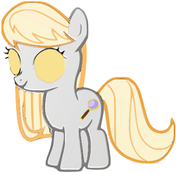 Size: 382x375 | Tagged: artist needed, safe, derpibooru import, oc, oc only, oc:ruby, oc:ruby (story of the blanks), earth pony, ghost, ghost pony, pony, female, filly, foal, full body, golden eyes, hooves, magnifying glass, simple background, smiling, solo, standing, story of the blanks, tail, transparent background, transparent mane