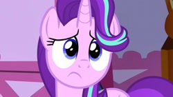 Size: 1920x1080 | Tagged: safe, derpibooru import, screencap, starlight glimmer, pony, unicorn, fame and misfortune, season 7, 1080p, concerned, cute, female, frown, glimmerbetes, implied rarity, looking at you, mare, sad, sadface glimmer, sadlight glimmer, sadorable, solo