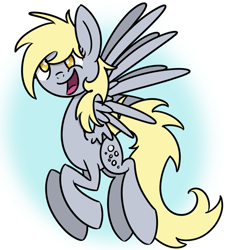 Size: 743x803 | Tagged: safe, artist:cuttycommando, derpibooru import, derpy hooves, pegasus, pony, smiling, solo