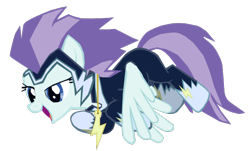 Size: 652x394 | Tagged: safe, artist:benpictures1, idw, zapp, pegasus, pony, power ponies (episode), flying, idw showified, inkscape, open mouth, power ponies, recolor, simple background, solo, transparent background, vector
