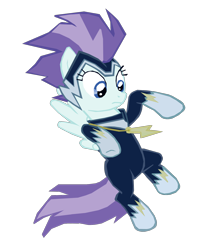 Size: 1280x1579 | Tagged: safe, artist:benpictures1, idw, zapp, pegasus, pony, power ponies (episode), clothes, female, idw showified, inkscape, power ponies, recolor, simple background, solo, transparent background, vector